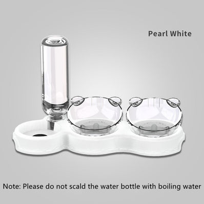 Pets Food Bowl With Water Fountain