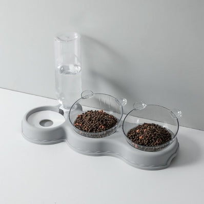 Pets Food Bowl With Water Fountain